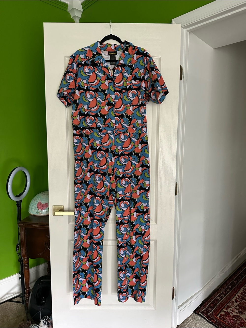 NOOWORKS Plus Size Flower Power Retro Coveralls